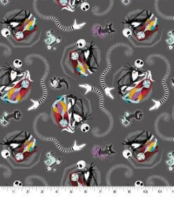 Disney Nightmare Before Christmas Jack & Sally Vortex Cotton Fabric 8 Disney Nightmare Before Christmas Jack & Sally Vortex Cotton Fabric -Michaels Fabric Sale D511015S 1