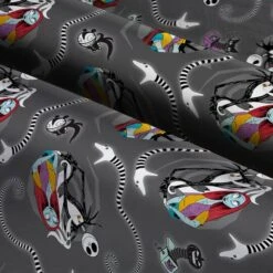 Disney Nightmare Before Christmas Jack & Sally Vortex Cotton Fabric 9 Disney Nightmare Before Christmas Jack & Sally Vortex Cotton Fabric -Michaels Fabric Sale D511015S 3
