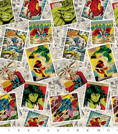 Marvel Retro Comic Super Hero Cotton Fabric 5 Marvel Retro Comic Super Hero Cotton Fabric - Image 3