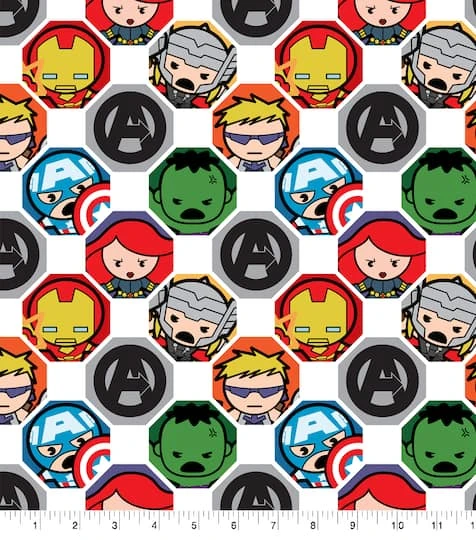 Marvel Kawaii Hex Grid Super Hero Cotton Fabric 5 Marvel Kawaii Hex Grid Super Hero Cotton Fabric - Image 3