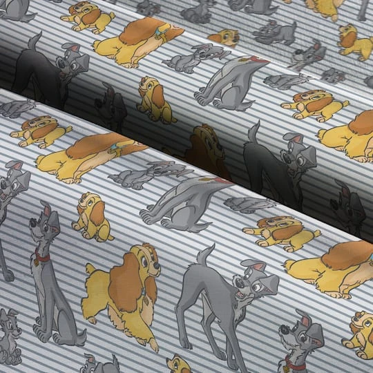 Disney Lady And The TrampLove Over Time Packed Cotton Fabric 6 Disney Lady And The TrampLove Over Time Packed Cotton Fabric - Image 4