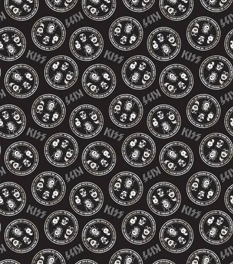 Epic Kiss Rock Names Cotton Fabric 3 Epic Kiss Rock Names Cotton Fabric