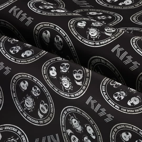 Epic Kiss Rock Names Cotton Fabric 6 Epic Kiss Rock Names Cotton Fabric - Image 4