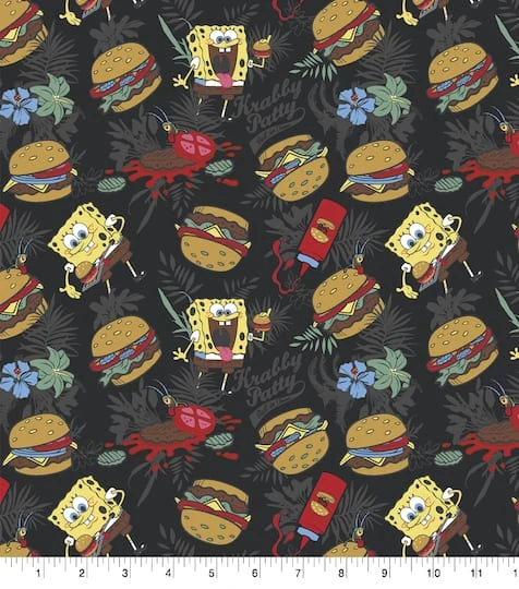 Nickelodeon SpongeBob & Plankton Patties Cotton Fabric 4 Nickelodeon SpongeBob & Plankton Patties Cotton Fabric - Image 2