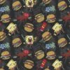 Nickelodeon SpongeBob & Plankton Patties Cotton Fabric -Michaels Fabric Sale D511032S 1