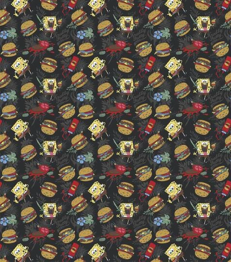 Nickelodeon SpongeBob & Plankton Patties Cotton Fabric 5 Nickelodeon SpongeBob & Plankton Patties Cotton Fabric - Image 3