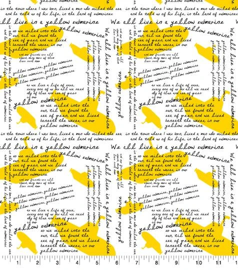 Epic Lennon & McCartney Yellow Submarine Cotton Fabric 3 Epic Lennon & McCartney Yellow Submarine Cotton Fabric