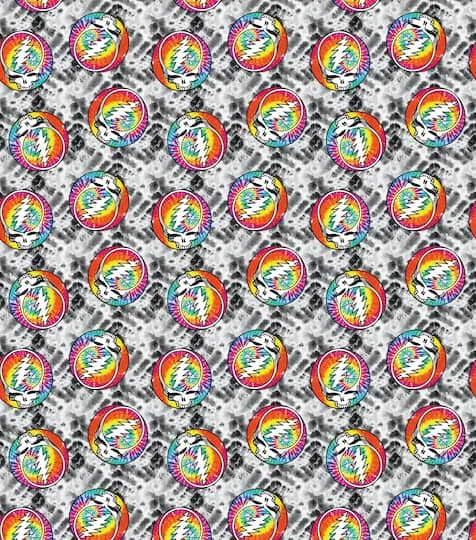 Warner Grateful Dead Tie Dye Steal Your Face Cotton Fabric 5 Warner Grateful Dead Tie Dye Steal Your Face Cotton Fabric - Image 3