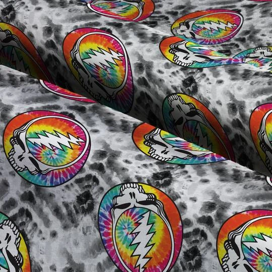 Warner Grateful Dead Tie Dye Steal Your Face Cotton Fabric 6 Warner Grateful Dead Tie Dye Steal Your Face Cotton Fabric - Image 4