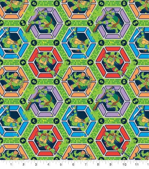 Nickelodeon Teenage Muntant Ninja Turtles Cotton Fabric 3 Nickelodeon Teenage Muntant Ninja Turtles Cotton Fabric