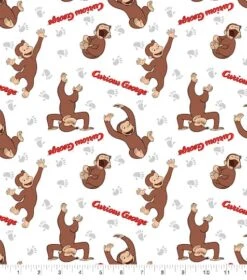 Universal Studios™ Curious George Footprint Cotton Fabric -Michaels Fabric Sale D511076S 1