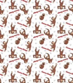 Universal Studios™ Curious George Footprint Cotton Fabric