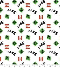 Mojang Minecraft Creeper & Icons Cotton Fabric 7 Mojang Minecraft Creeper & Icons Cotton Fabric -Michaels Fabric Sale D511146S 1 1