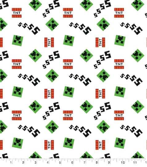 Mojang Minecraft Creeper & Icons Cotton Fabric 4 Mojang Minecraft Creeper & Icons Cotton Fabric - Image 2