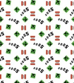 Mojang Minecraft Creeper & Icons Cotton Fabric 8 Mojang Minecraft Creeper & Icons Cotton Fabric -Michaels Fabric Sale D511146S 2