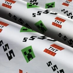 Mojang Minecraft Creeper & Icons Cotton Fabric 9 Mojang Minecraft Creeper & Icons Cotton Fabric -Michaels Fabric Sale D511146S 3