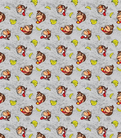 Nintendo Donkey Kong Diddy Badges Cotton Fabric 5 Nintendo Donkey Kong Diddy Badges Cotton Fabric - Image 3