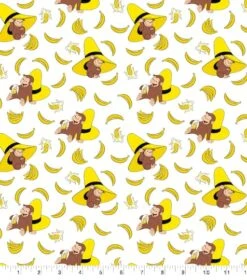 Universal Studios Curious George Banana Packed Cotton Fabric
