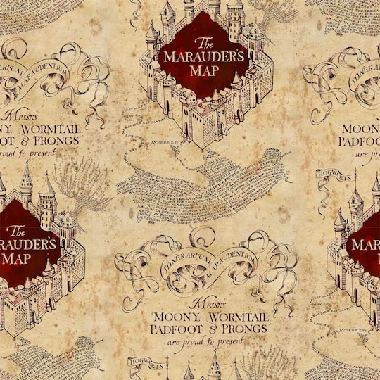 Harry Potter Marauder's Map Cotton Fabric 8yd. Bolt 4 Harry Potter Marauder's Map Cotton Fabric 8yd. Bolt - Image 2
