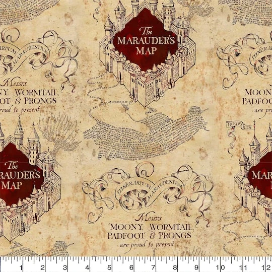 Harry Potter Marauder's Map Cotton Fabric 8yd. Bolt 5 Harry Potter Marauder's Map Cotton Fabric 8yd. Bolt - Image 3