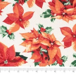 SINGER Christmas Poinsettia Cotton Fabric Fat Quarter Bundle 13 SINGER Christmas Poinsettia Cotton Fabric Fat Quarter Bundle -Michaels Fabric Sale D758162S 3