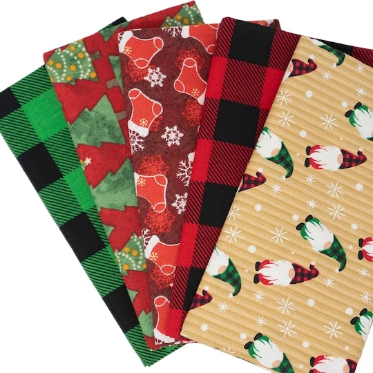 SINGER Christmas Holiday Gnome Cotton Fabric Fat Quarter Bundle 5 SINGER Christmas Holiday Gnome Cotton Fabric Fat Quarter Bundle - Image 3