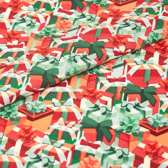 SINGER Christmas Gift Box Cotton Fabric 4 SINGER Christmas Gift Box Cotton Fabric - Image 2