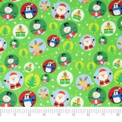 SINGER Christmas Snowglobes On Green Cotton Fabric 7 SINGER Christmas Snowglobes On Green Cotton Fabric -Michaels Fabric Sale D758177S 2