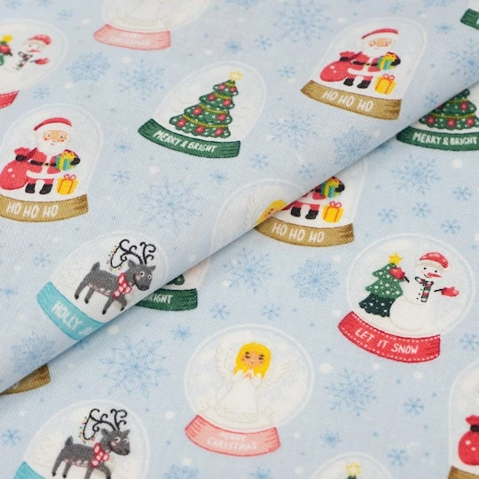 SINGER Christmas Snowglobes Cotton Fabric 4 SINGER Christmas Snowglobes Cotton Fabric - Image 2