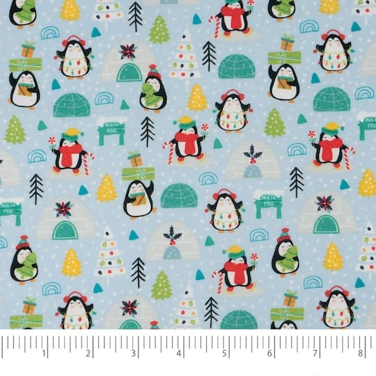 SINGER Christmas Holiday Cheer Snowmen Cotton Fabric 5 SINGER Christmas Holiday Cheer Snowmen Cotton Fabric - Image 3