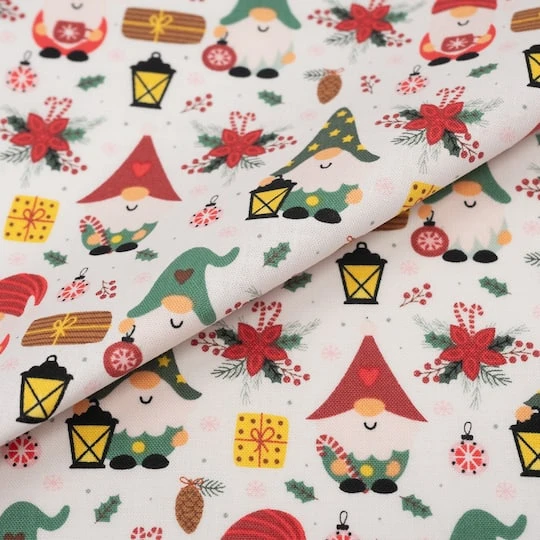 SINGER Christmas Holiday Gnomes Cotton Fabric 3 SINGER Christmas Holiday Gnomes Cotton Fabric