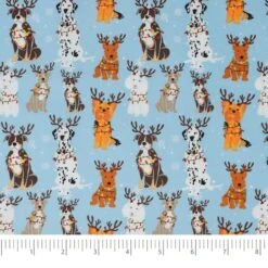 SINGER Christmas Reindeer Pups Cotton Fabric 7 SINGER Christmas Reindeer Pups Cotton Fabric -Michaels Fabric Sale D758189S 2